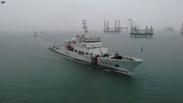 Chinese Maritime Law Enforcement Fleet Led By A Patrol And Rescue Vessel Haixun 06 Patrols In The Central And Northern Waters Of The Taiwan Straits